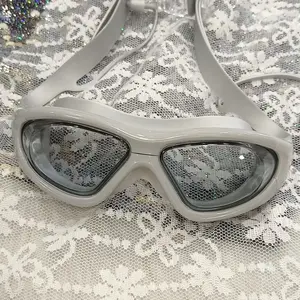 Large Frame Swimming Goggles Waterproof HD Anti Fog Unisex Diving Goggles Adult Swim Gear Integrated Design Comfort Fit UV Protection Wide Vision