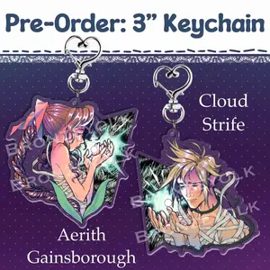 Aerith Gainsborough Cloud Strife FF7 3” Acrylic Keychains Bronzeyolk