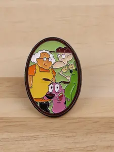 Cute Grandmother & Puppy Enamel Brooch Pin, Vintage Zinc Alloy Badge for Backpack Decoration, Durable Animal Print Accessory, Durable Metal Pins