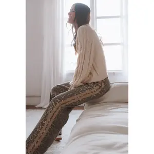 Fletcher Denim Racer Pants - Leopard