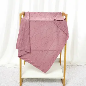 Baby Knitted Blanket for Spring & Summer, Simple Casual Design, Infant Swaddle and Cover Blanket