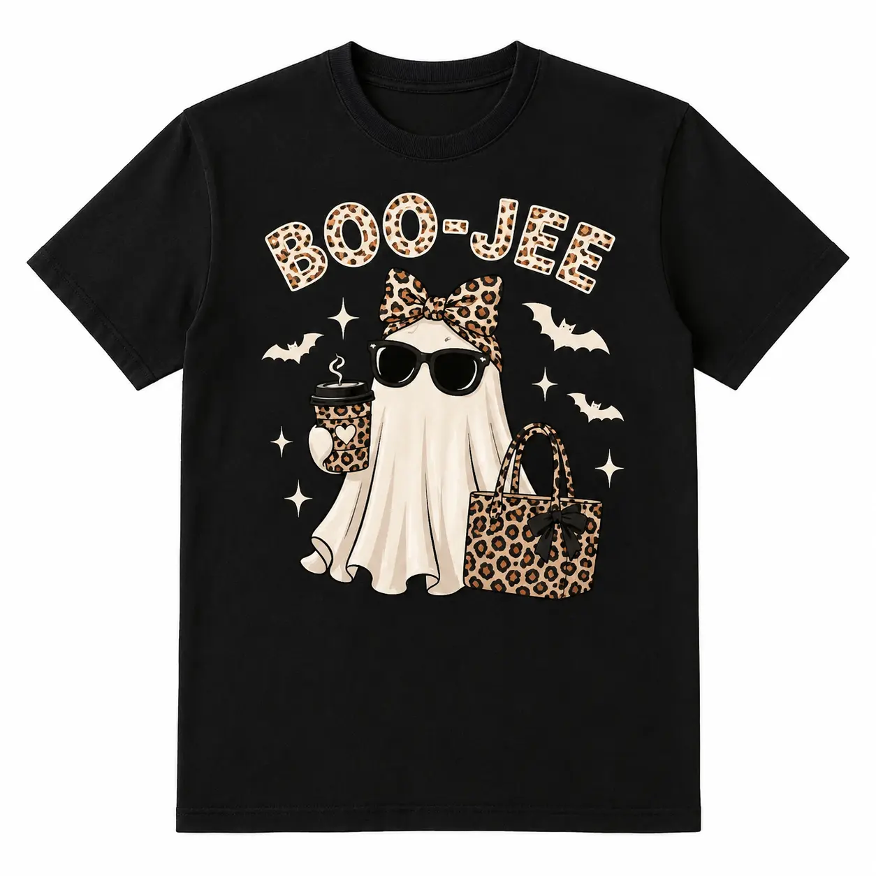 Comfort Colors Boo-Jee Ghost Shirt, Leopard Ghost Tee, Ghost Coffee Shirt, Funny Fall Shirt, Ghost Tee, Girly Halloween Gift, Boojee Tee