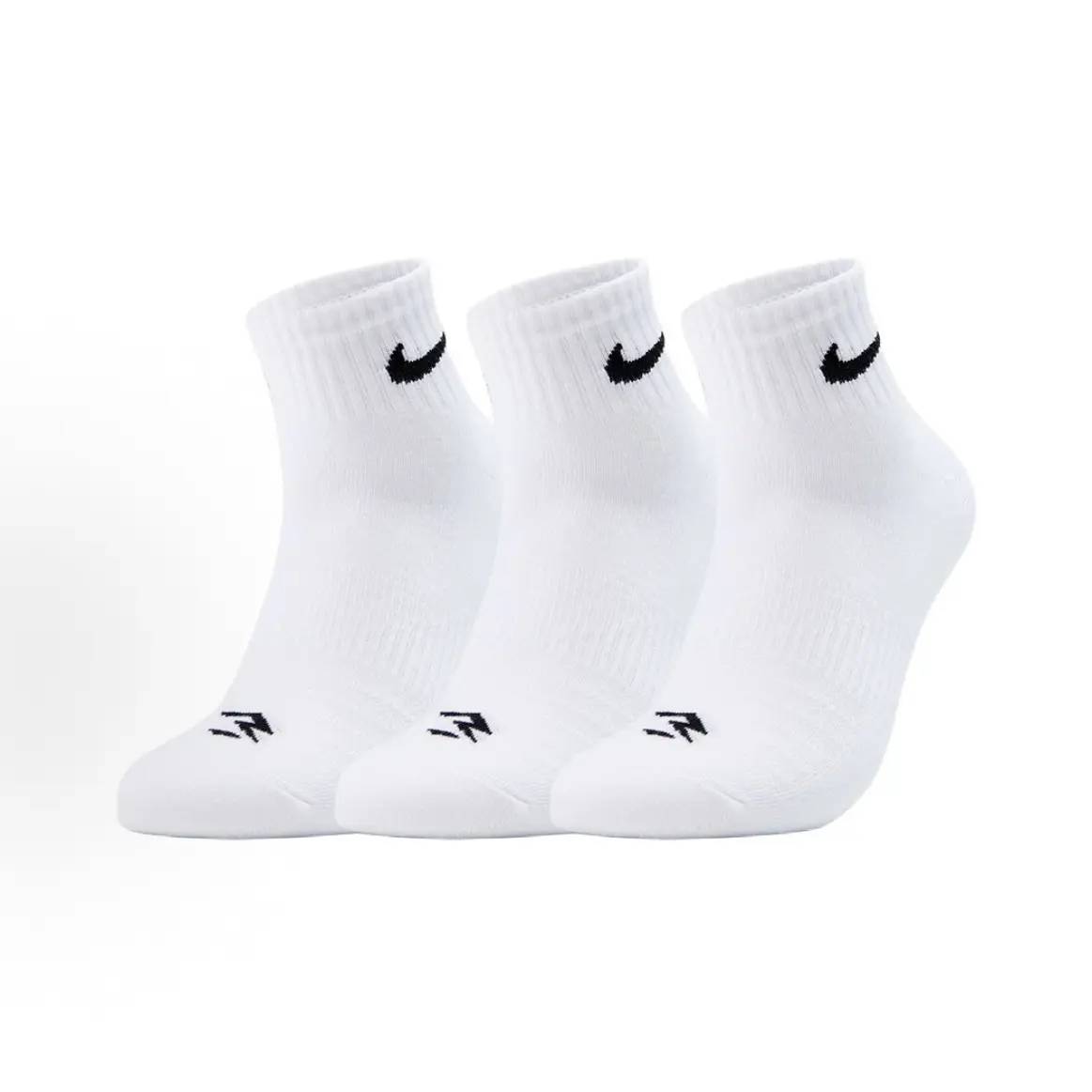 Nike youth unisex solid-color mid-calf sports training socks; available in 3 pairs/6 pairs/9 pairs; black/white; grip socks for soccer grip socks