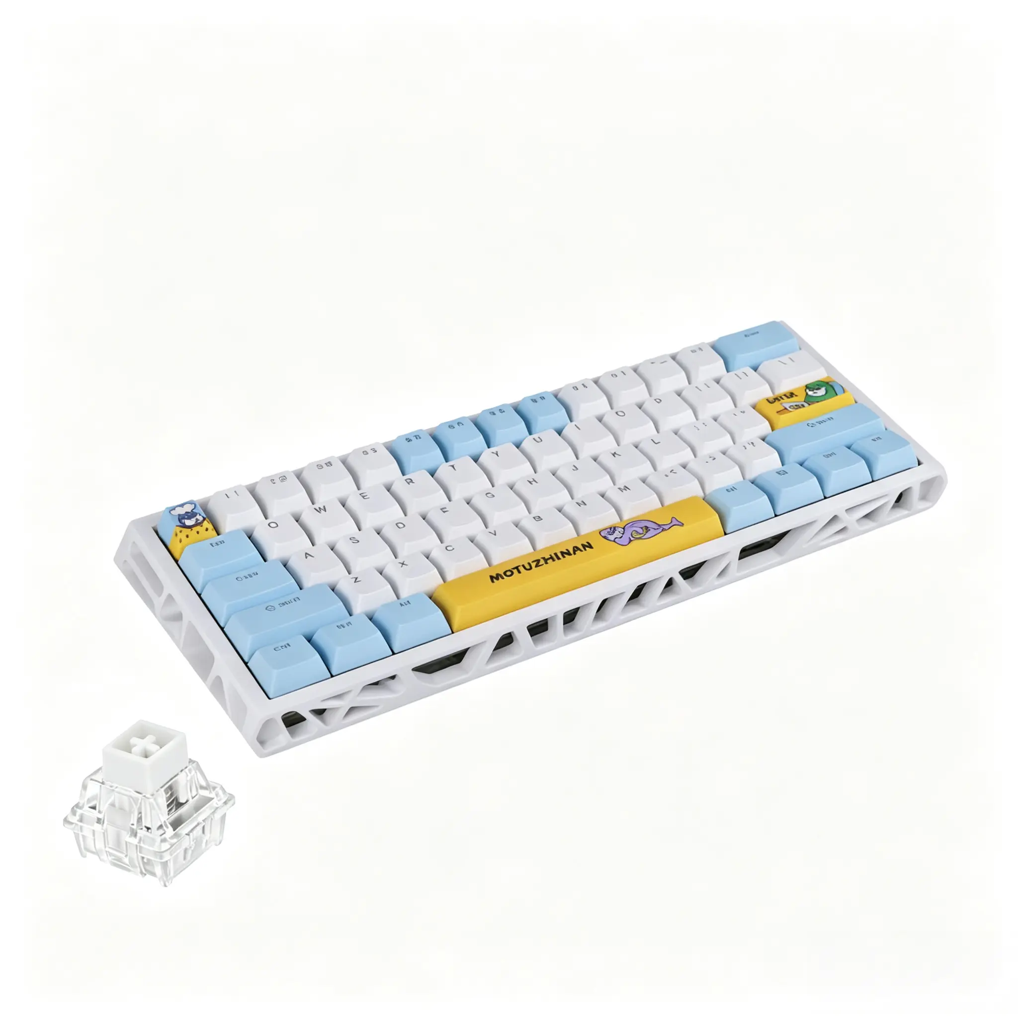 KAVLORN NC/NJ 61-Key Cutout Magnetic Switch Mechanical Gaming Keyboard, Full-Keyset Hot-Swappable, 17-Color ARGB Lighting, PBT Keycaps, 0-3.5mm Adjustable Actuation, Light Up Keyboard for Gaming & Work