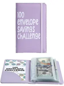 100 Days Money Saving Challenge Coin Envelope Budget Storage Book, Mini 100 Envelopes, Easy and Fun Way to Save $5,050, Budget Binder