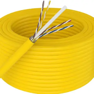 AT Cat6 Ethernet Cable 23AWG 600Mhz UL Bare Solid Copper Wire UTP 250' Yellow
