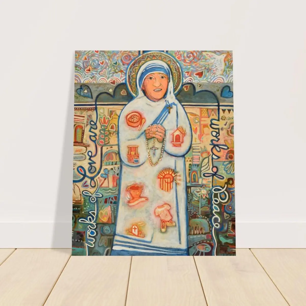 Saint Mother Teresa of Kolkata Wall Art, Catholic Saint Poster, Teresa of Calcutta Print for Inspirational Room Decor, Unframed