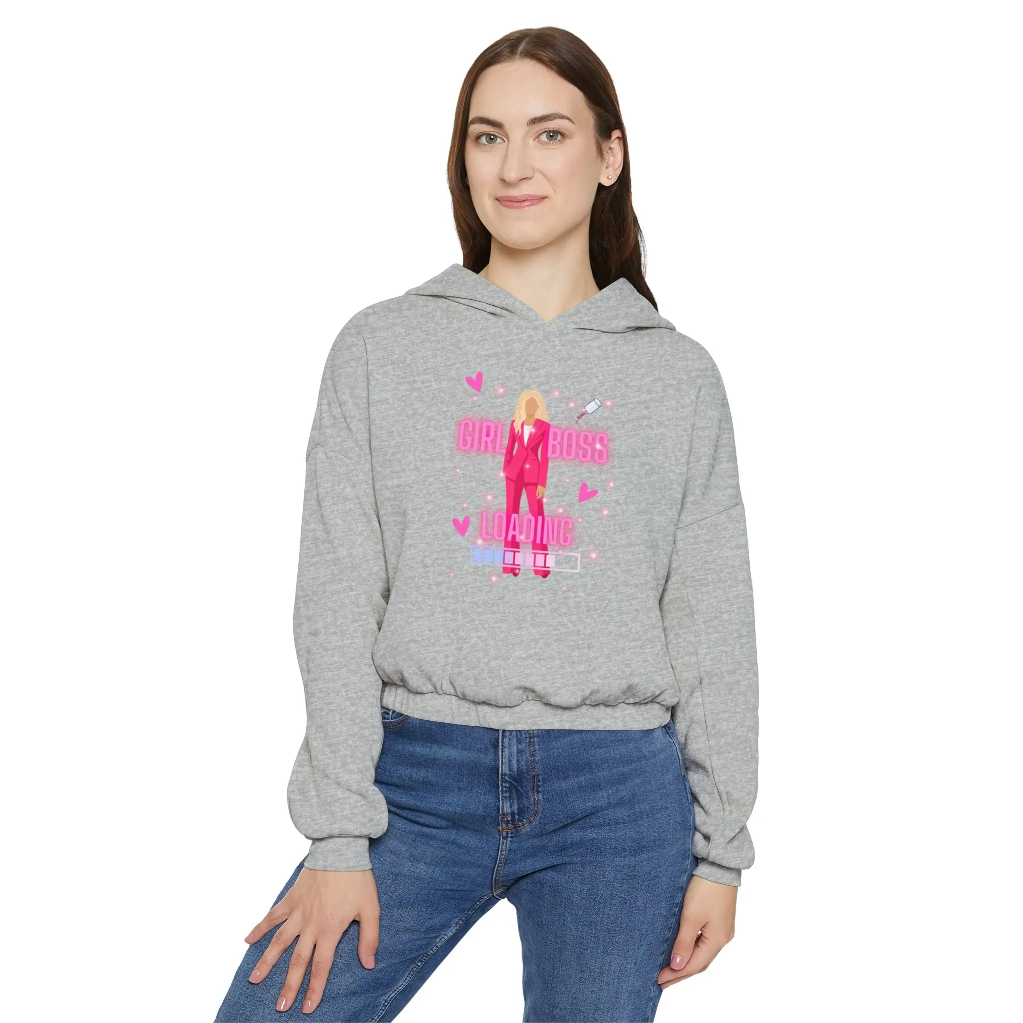 Girl Boss Loading Women's Cinched Bottom Hoodie