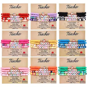 36PCS Handmade Adjustable Teacher Appreciation Bracelets Bulk Jewelry Accessories