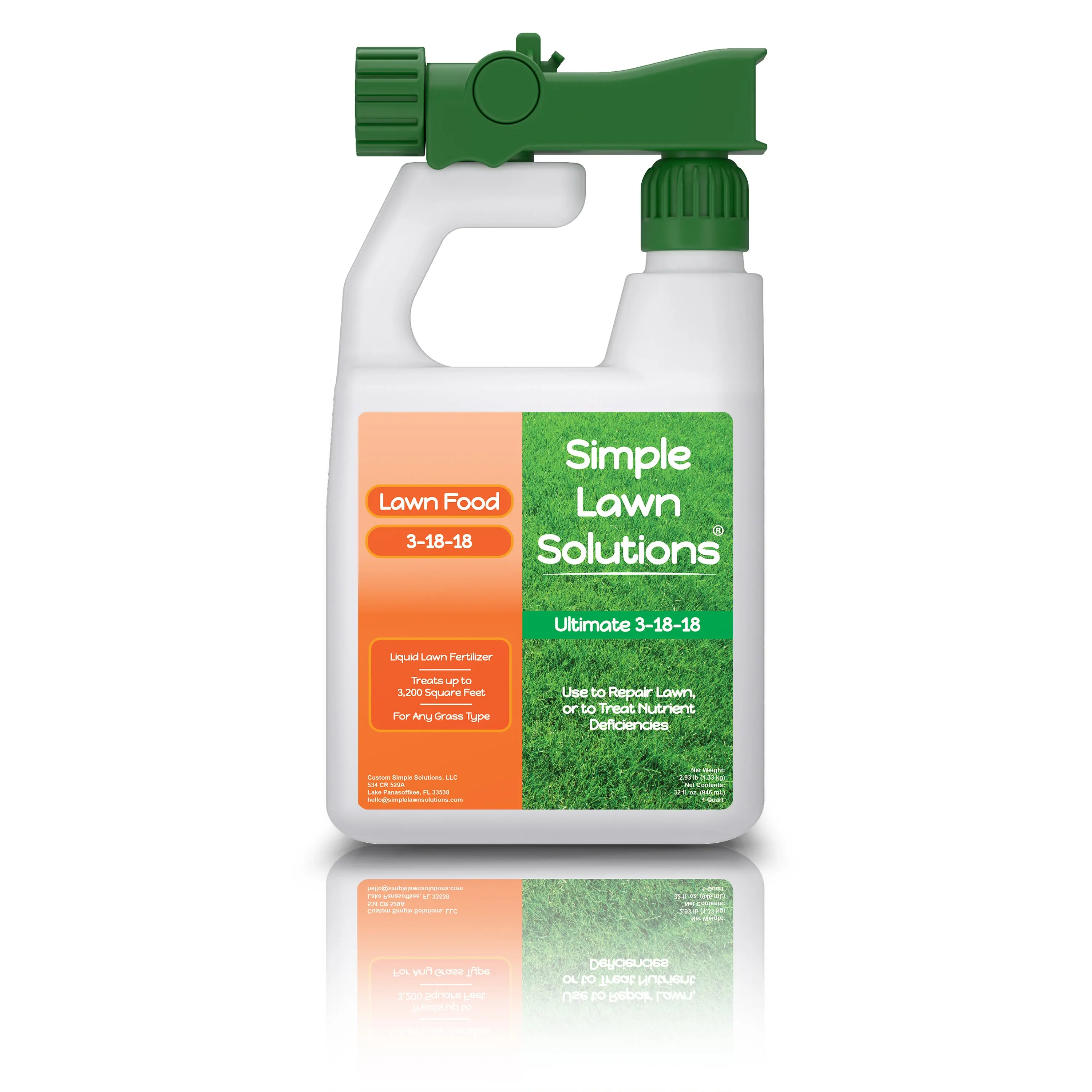 Lawn Food 3-18-18 | High Phosphorus & Potassium Liquid Fertilizer | Strong Roots & Turf Protection | Ready-to-use Attached Sprayer | 32 oz
