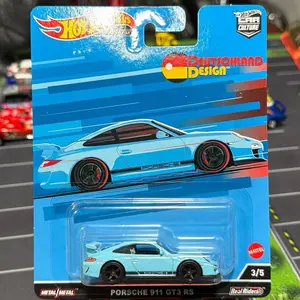 Hot Wheels 1/64 Car Culture Porsche 911 GT3 RS DeutschDesign RealRiders 3/5 Metal Die Cast Car