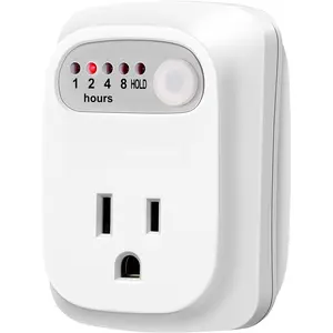 Indoor Countdown Timer Outlet, Timers for Electrical Outlets, 125V/15A/1000W Auto Shut Off Safety Outlet, One 3-Prong Grounded Outlet, Light Timers, 1/3 , UL Listed