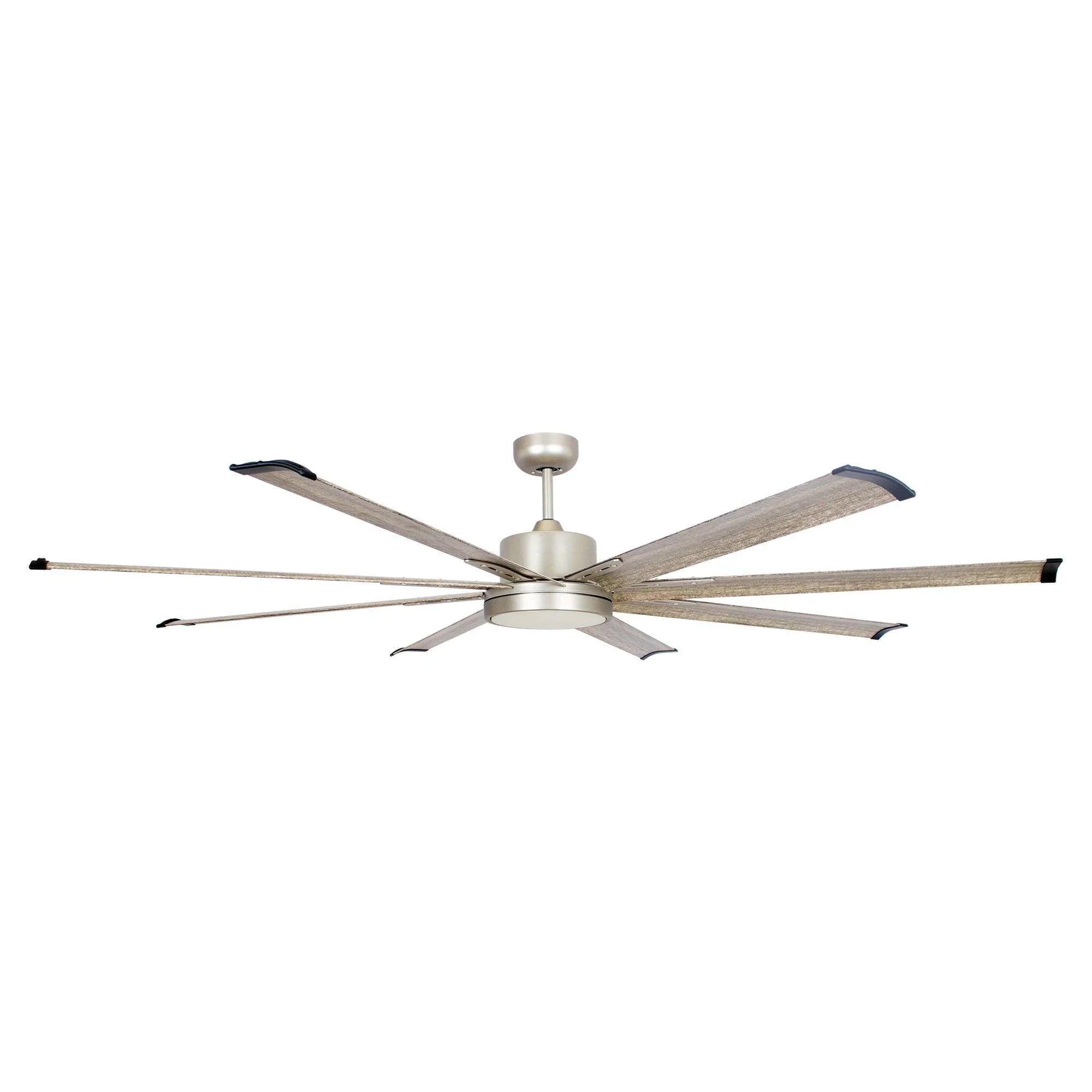 72" Bankston Nickel Ceiling Fan with Integrated LED Light & Remote Control