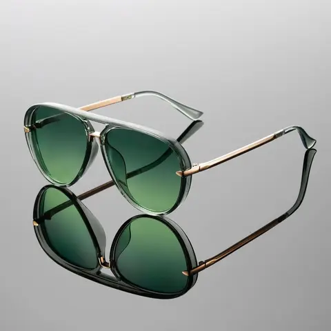 Women's Fashion Casual Large Frame Glasses, Trendy Lightweight Luxury Style Half-Metal Legs Jelly Color Frames Eyewear, Trendy Shades