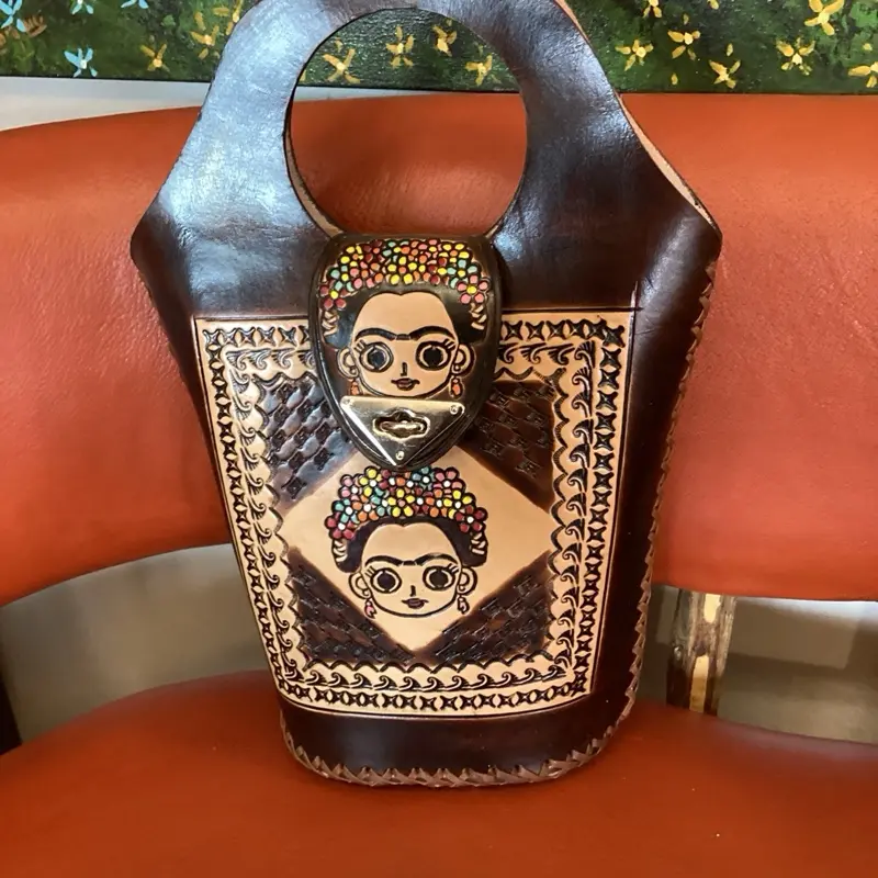 Frida Kahlo leather bag - Made in Guerrero Mexico