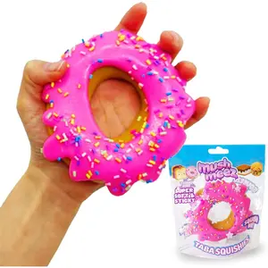 Squishy - Donut (Jumbo) Large, 3.5" Super Soft & Sticky Layered TABA Squishies - Squish, Squeeze, Great for Stress Relief - Sensory / Fidget Play Food Squishy Toys for Kids and Adults