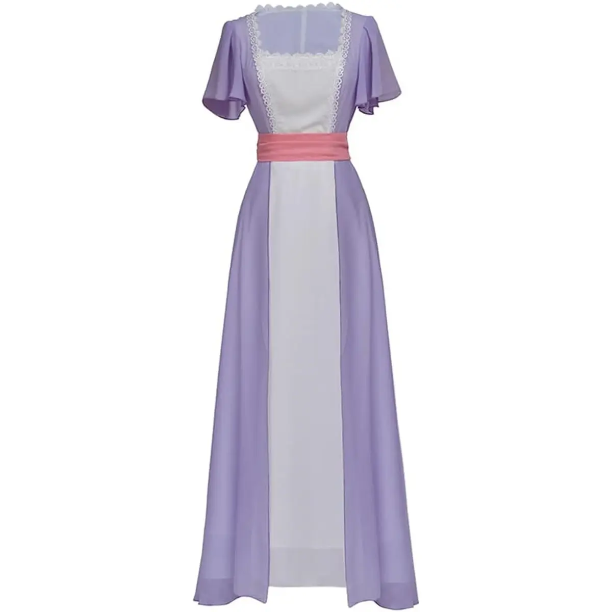 Women‘s Rose DeWitt Bukater Cosplay Costume Chiffon 1912 Evening Gown with Belt