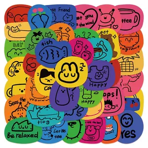 Cartoon Graffiti Series Sticker, 40pcs/set Waterproof Decorative Sticker, DIY Creative Sticker for Phone Case, Laptop, Notebook, Helmet, Skateboard