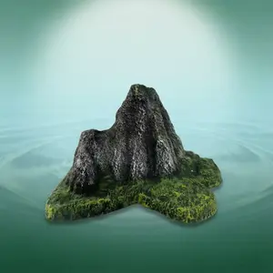 Realistic Fish Tank Decorative Rock, Aquarium Ornament, Artificial Mountain Gorge Decoration, Ground Landscape Stone Moss Prop