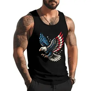 Bald Eagle Patriotic American Flag Tank Top