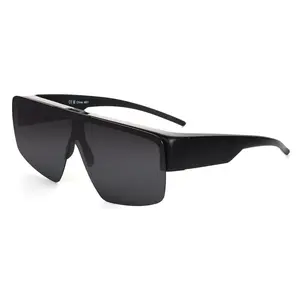 【FitOver Sunglasses】ZENOTTIC Oversize Polarized Sunglasses, TR90 Light Weight Frame, Flip-Up Design,One-Piece Windproof Punk Lens, UV400 Protection, Outdoor Sports,Driving, Fishing, Safe Eyewear