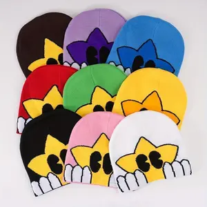 Jacquard Anime Beanie Candy Color Hip Hop Skull Cap Lightweight Elastic Knit Hats Coldproof Beanies For Women & Men