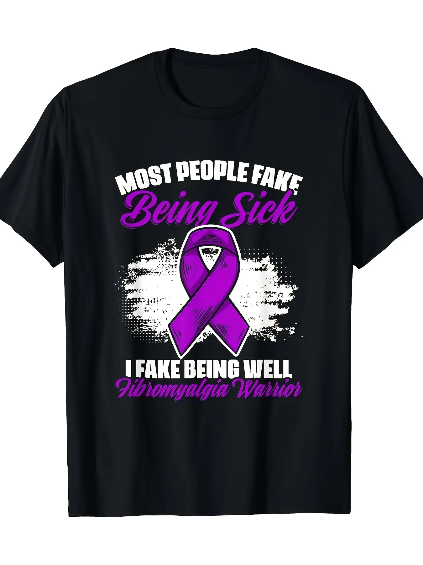 I Pretend to Be Fine Fibromyalgia Survivor T Shirt unisex soft cotton short sleeve t shirt, vintage graphic casual tee for men women teens, perfect birthday holiday gift for camping travel gym daily street  wear