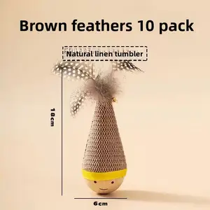Wooden Tumbler Cat , Bite-Resistant Interactive Feather Wand,   Pet Supplies    Realistic Pimple Popper Stress Relief Toy