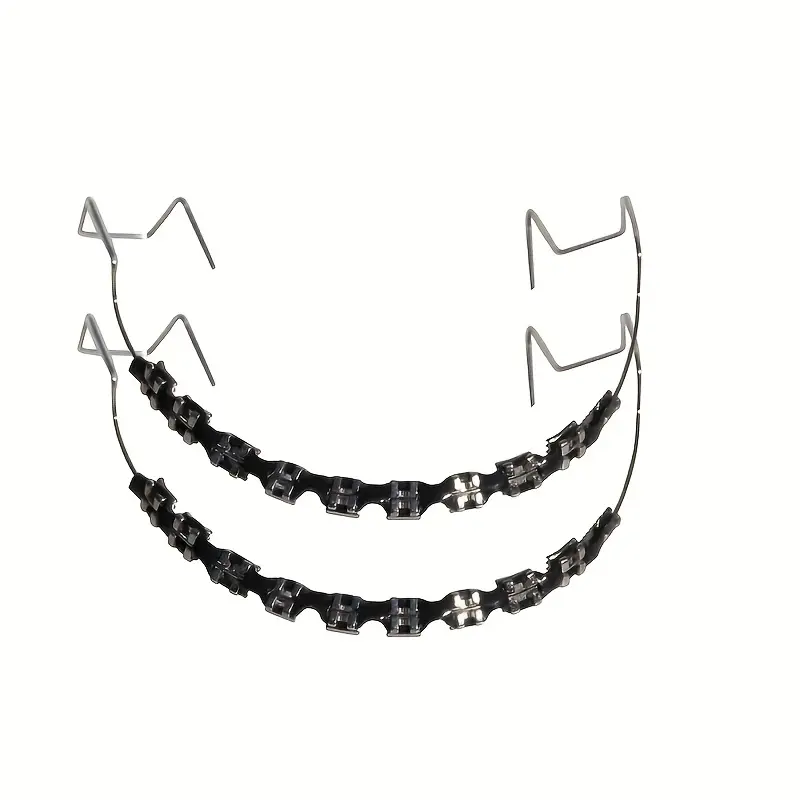 Temporary braces 2pcs 1 set of stylish zipper decoration, novel upper and lower jaw hooks, colored plastic orthodontic accessories for teenagers and adults Oral Teeth Kit Heart Shaped Brackets playful dental design metal easter