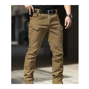 1pc Men's High-Waist Polyester Casual Pants, Solid Color, Slight Stretch, Regular Fit, with Zipper Detail, for All-Season Knit Fabric Trousers (Sports & Outdoor) Gift
