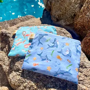 Reusable snack bags, reusable sandwich bag, kids snack bags, mermaid snack bag, shark snack bag, washable snack bag