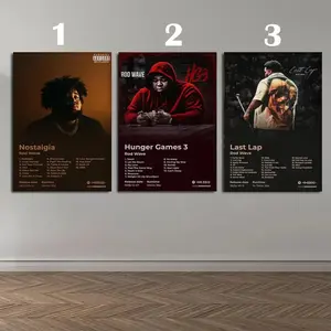 Set of 3 Rod Wave Album Cover Posters Style Premium Wall Art Poster Unframed HD Print Home Office Decor Unique Trendy Gift