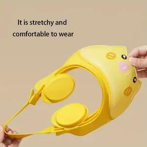 An adjustable leak-proof baby bath cap with cute cartoon cat design - Baby products, waterproof PP material, suitable for infants over 0 months, pink/blue/yellow, essential for newborns, baby products clearance