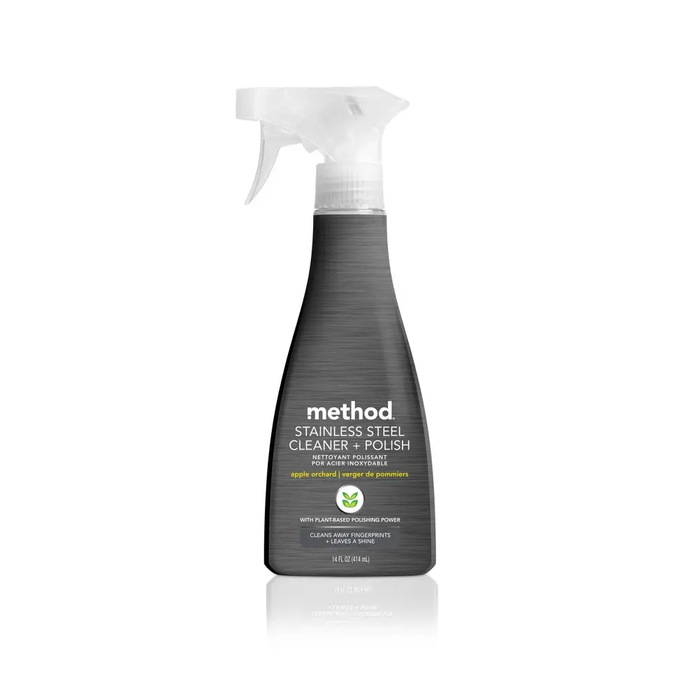 212 MAIN 14oz Gentle Stainless Steel Spray Bottle - Kitchen Cleaner Spray, Fingerprint-Proof, Smudge-Proof, Spotlessly Clean Streak-Free Solution in Recycled Plastic