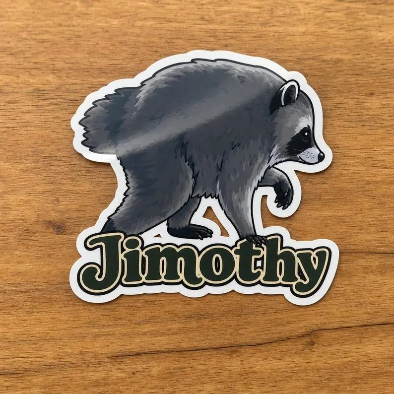 Jimothy Seattle Raccoon Sticker, Cute PNW Animal Sticker, Seattle Gift, Laptop and Water Bottle Decor