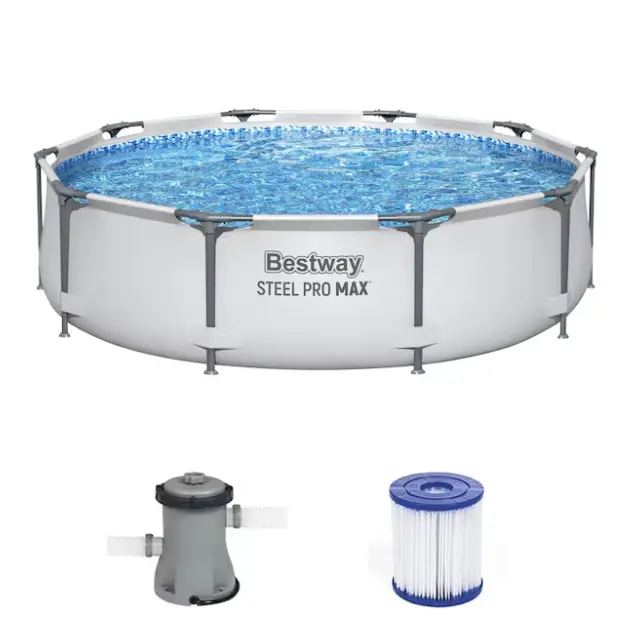 Bestway Steel Pro MAX 10ft x 30in Above Ground Swimming Pool Set with Filter Pump