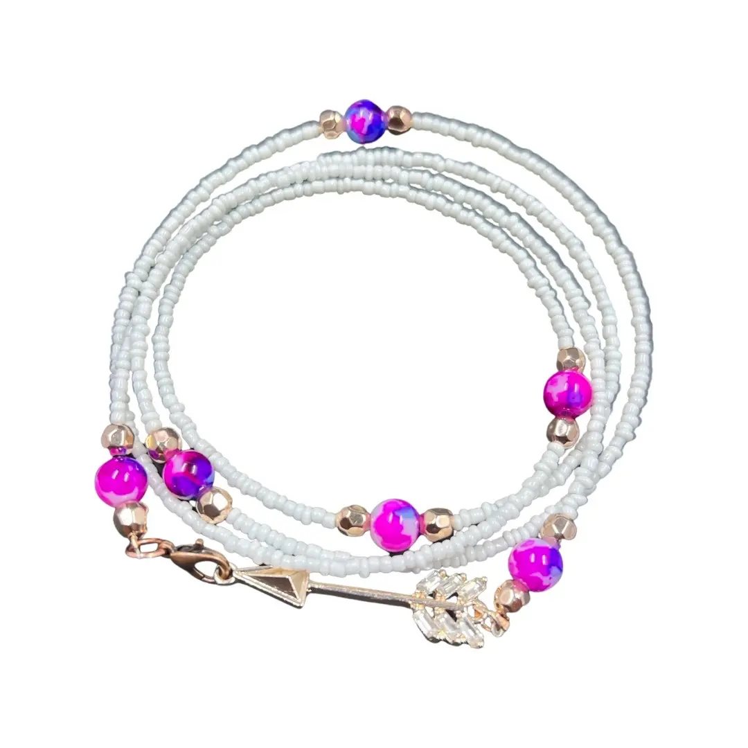 White Blossom Point Waist Beads