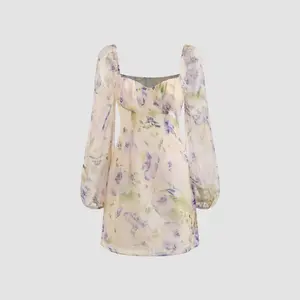 Cider [size 0-26] Sweetheart Neckline Floral Mini Dress