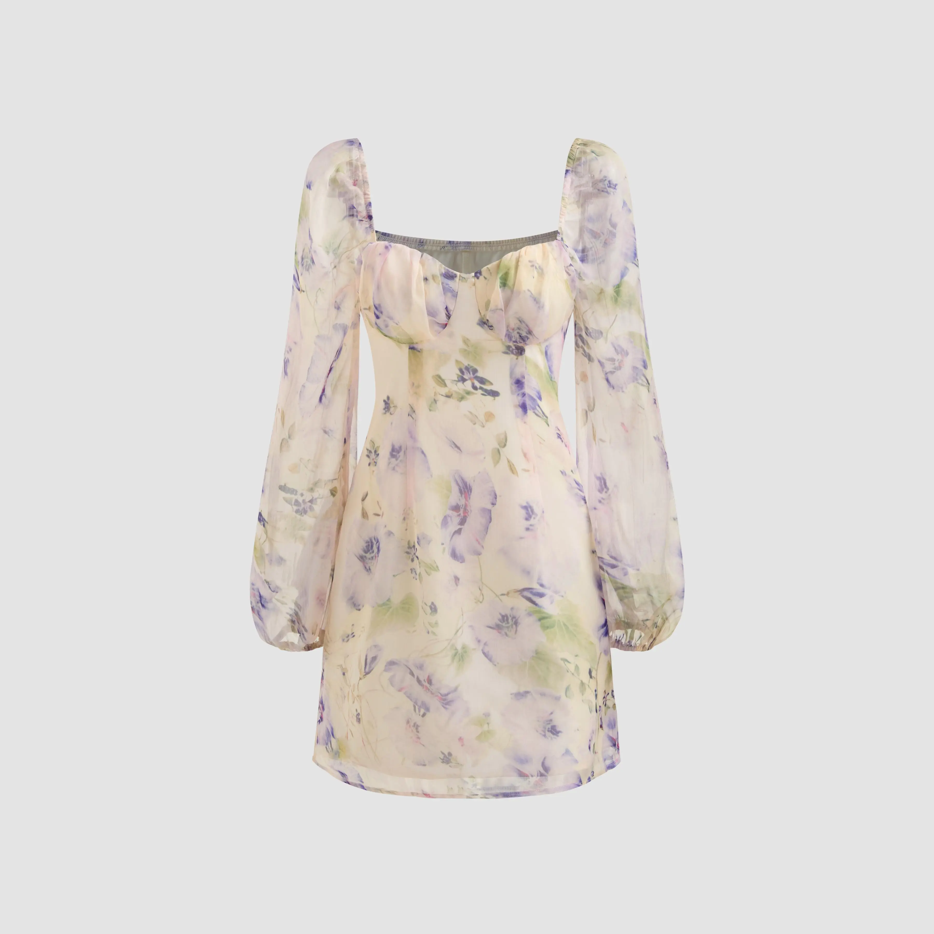 lavender long sleeve mini dress Season of Chic Long Sleeve Mini Dress in Plum | Size: XS | Knit Fabric