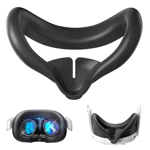 Silicone VR Face Pad Cover for Meta Quest 3 Headset - Soft, Durable, Washable, Lightproof, Anti-Leakage Wearable Protection Accessory for Oculus/Meta VR Headset Accessories, Headsets