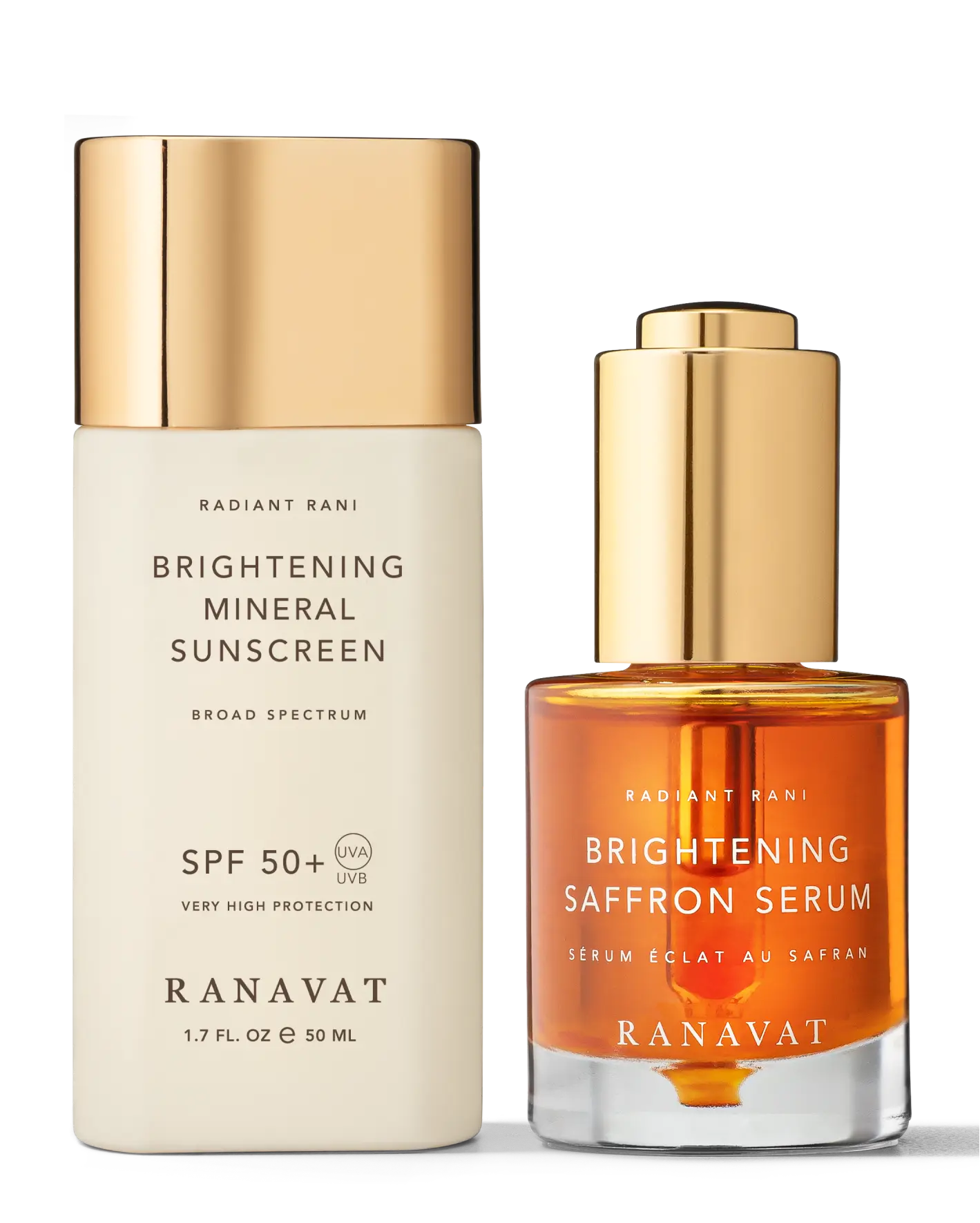 RANAVAT I Am Protected Brightening Saffron Serum 30mL & Mineral Sunscreen SPF 50+ 50mL Set for Radiant Skin Repair & Protection RANAVAT I Am Protected Brightening Saffron Serum 30mL & Mineral Sunscreen SPF 50+ 50mL Set for Radiant Skin Repair & Protection