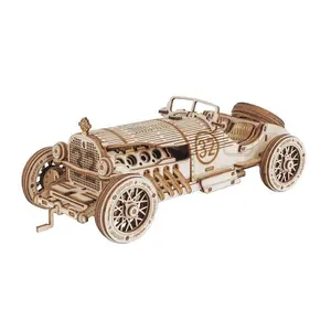 【self-assembly puzzle】ROKR 3D Puzzle Wooden Puzzle Model Making - Car Wooden Kit - Christmas Birthday Gift for Teenagers and Adults (Grand Prix Car)