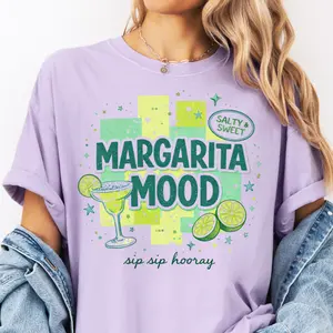 Margarita Mood Tee, Comfort Colors Graphic Shirt, Funny Pun Tee, Everyday Trendy Shirt, Summer Tee, Oversized Graphic Tee, Womens Shirt, DTG Printed In the USA