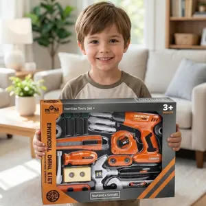 Children's Repair Tool Box Toy Boy Pretend Play Disassembly and Assembly Hands-on Intellectual Simulation Electric Drill Set