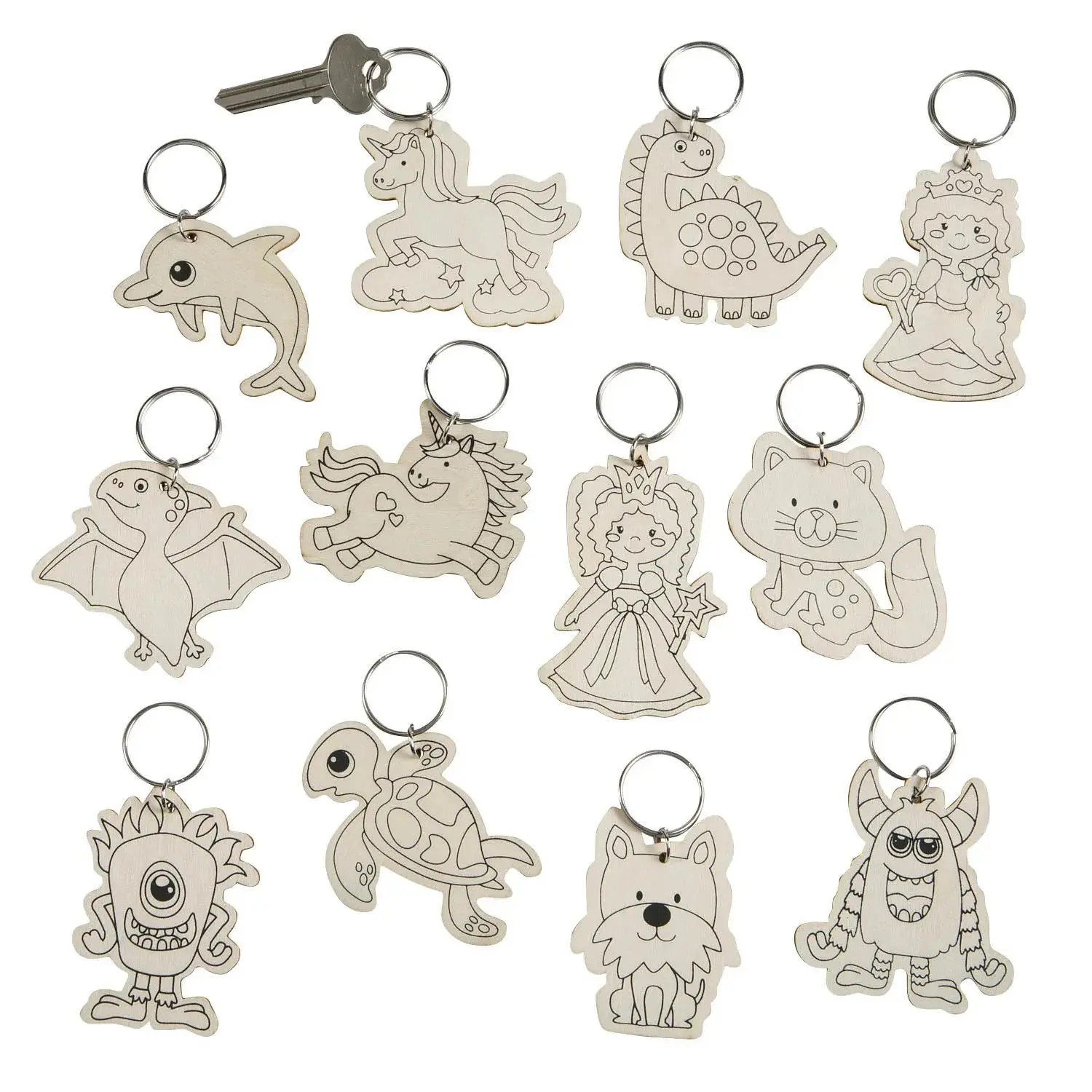 3 1/2" x 12" Bulk 144 Pc. Color Your Own Keychain Assortment