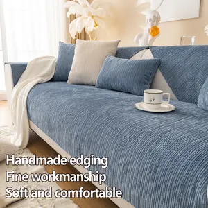 Pure Color Chenille Sofa Cover, Sofa Slipcover, Anti-Slip Elastic Fabric, Easy Care &, Pet-Friendly Soft Comfort for Home Decor