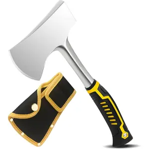 13.5" Camping Hatchet, Forged Carbon Axe with Ergonomic Anti-Slip Grip & Nylon Sheath –, Camping, Wood Splitting & Hiking Tool