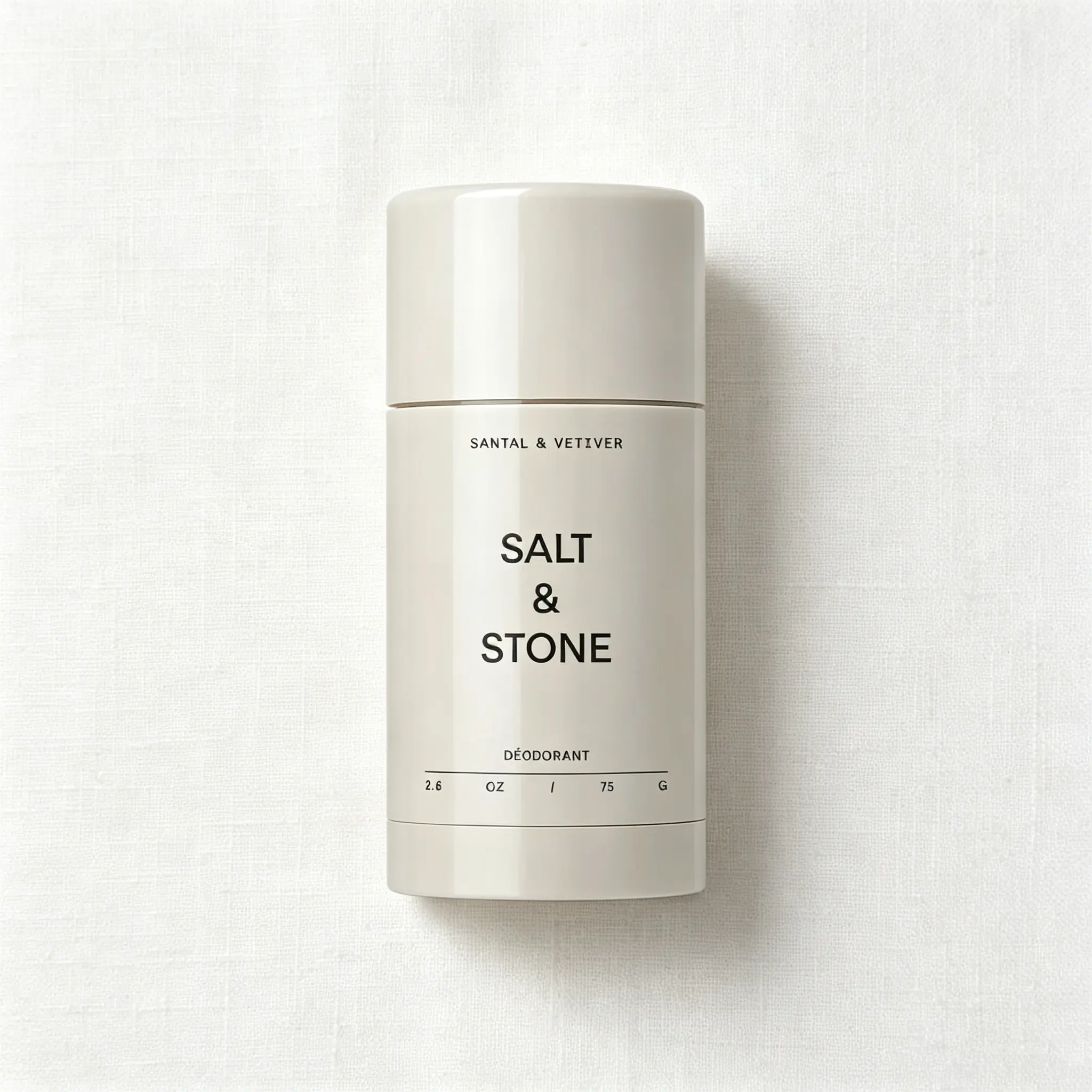 Salt & Stone Santal & Vetiver Aluminum‑Free Deodorant 2.6oz, Extra Strength 48H Odor Control for Men & Women, Niacinamide Spirulina Magnesium Infused Gender‑Neutral Scent