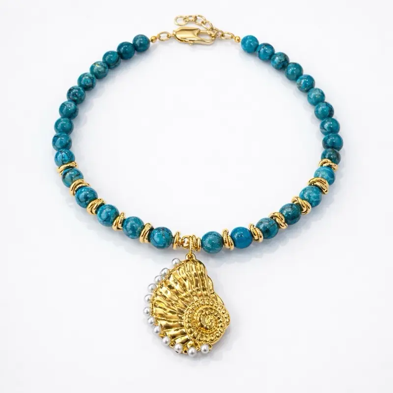 Mermaid Turkish snail necklace