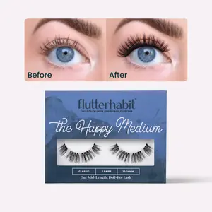 FlutterHabit At Home Lash Extensions The Happy Medium® 2 Pair Adhesive Not Included